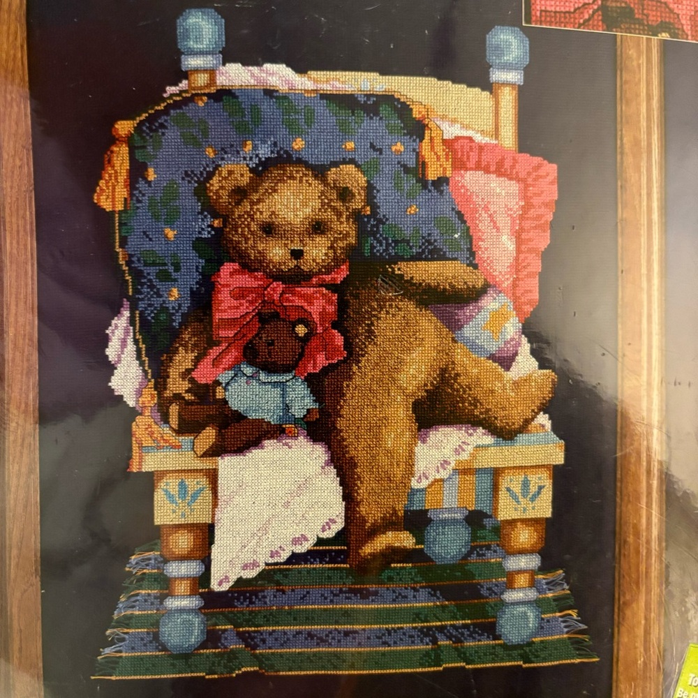 Designs for the needle embroidery kit cottage core Mr bear 14X16 sealed NIP